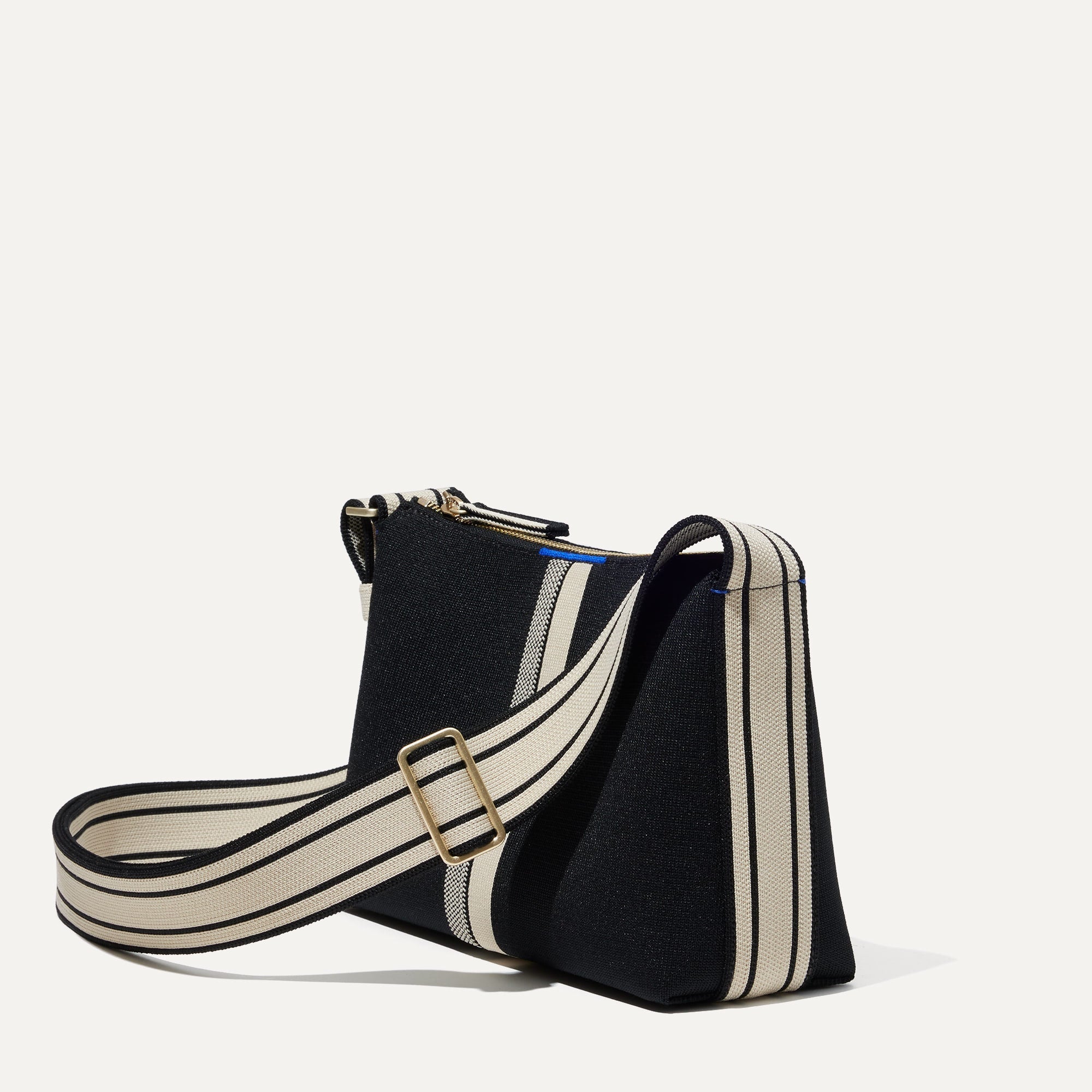 The Casual Crossbody - Black and Ivory Stripe - Image 5