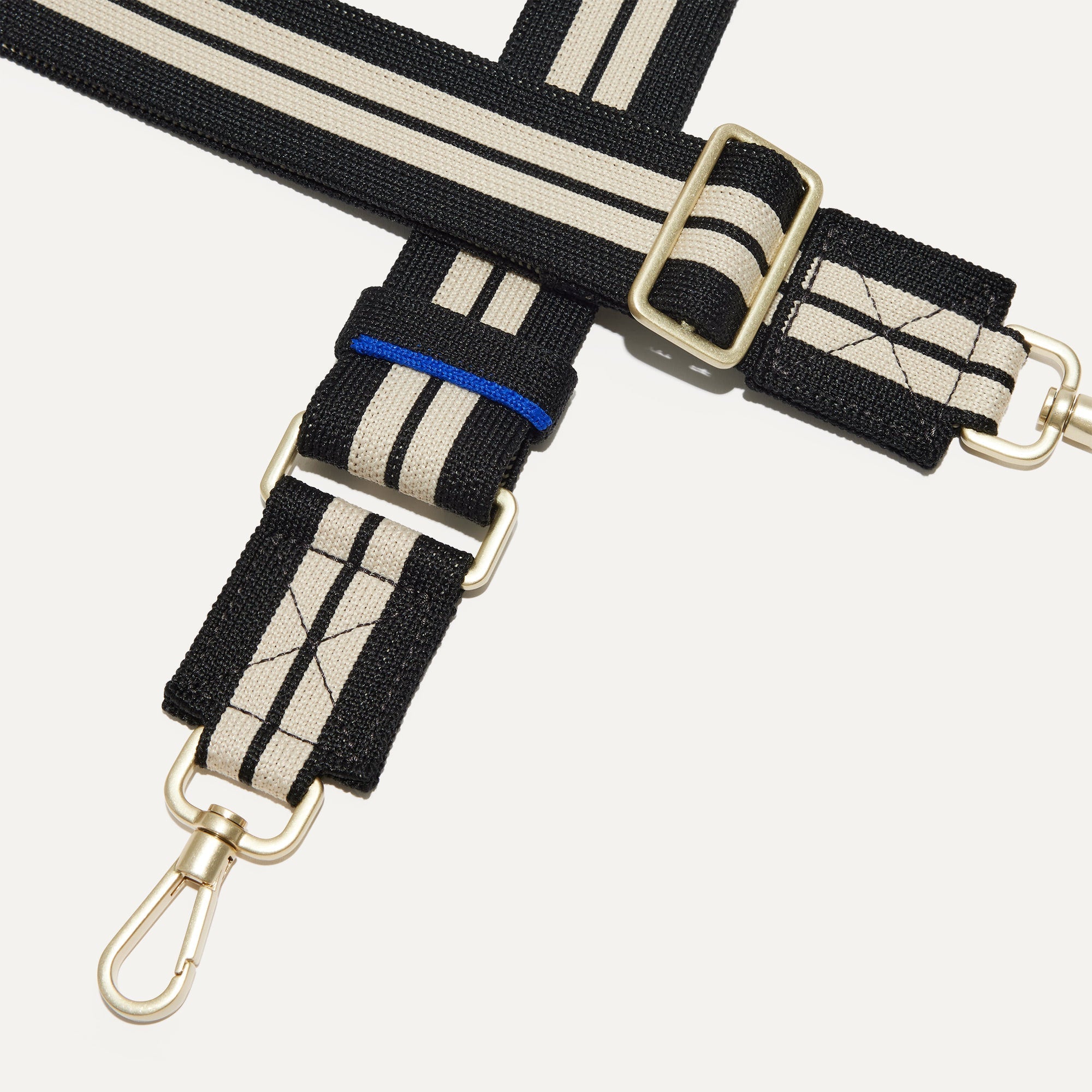 The Crossbody Strap - Black and White Stripe - Image 3