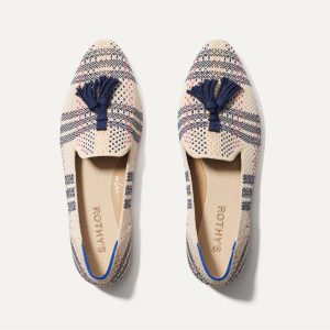 The Almond Tassel Loafer - Spring Plaid